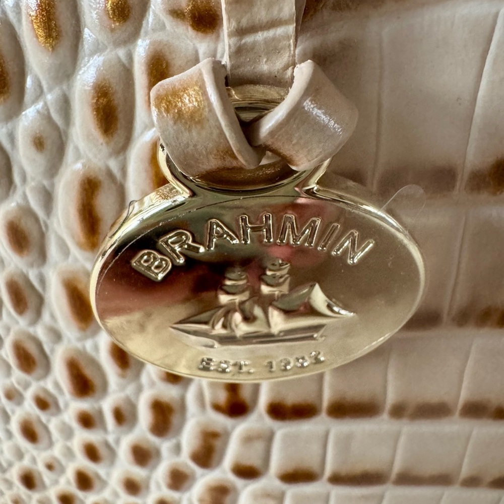 Brahmin Cream and Tan Tote Bag - Picture 11 of 11